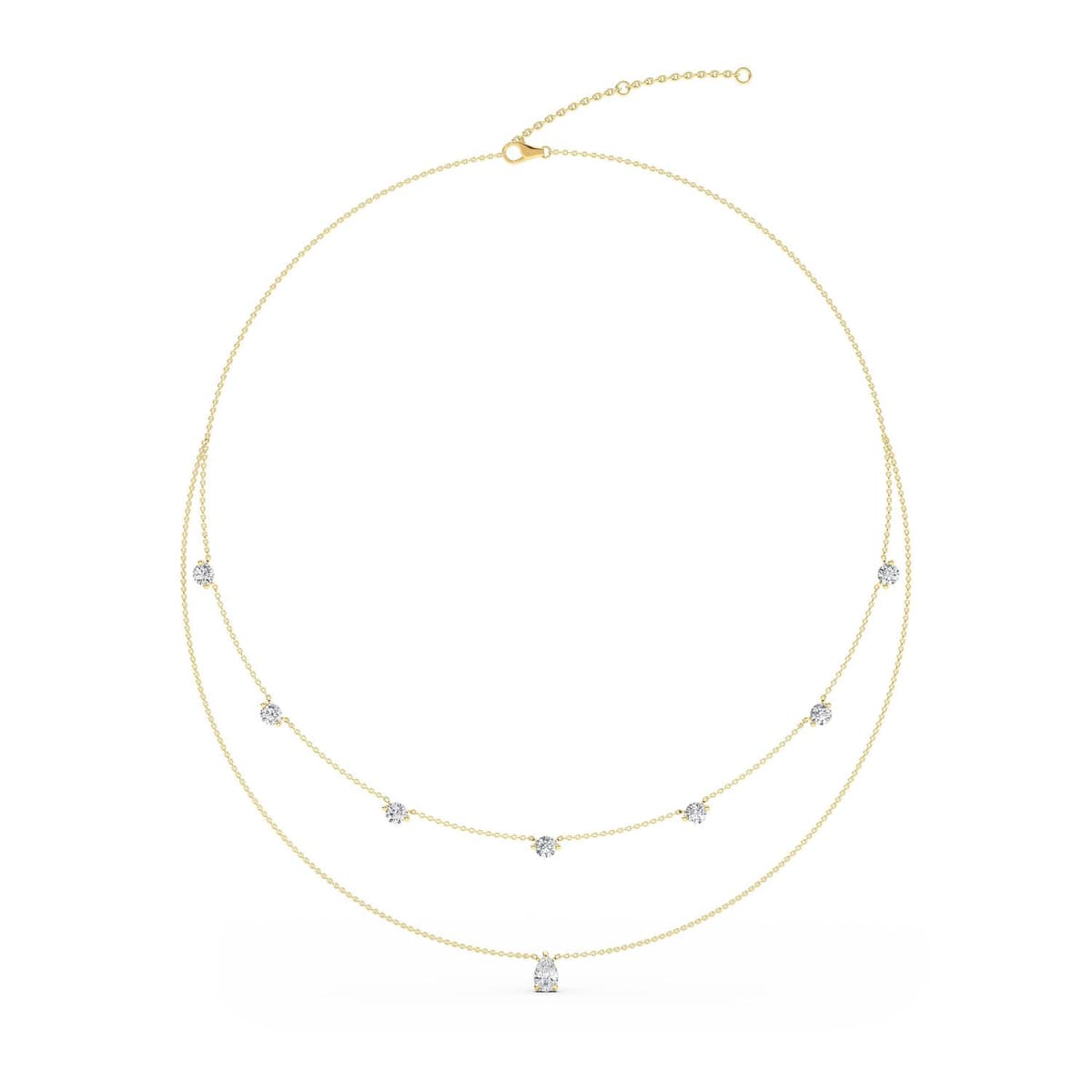 14K Yellow Gold Lab Grown Diamond NECKLACE 2.36 ctw SJN08231-2.15CT-18IN
