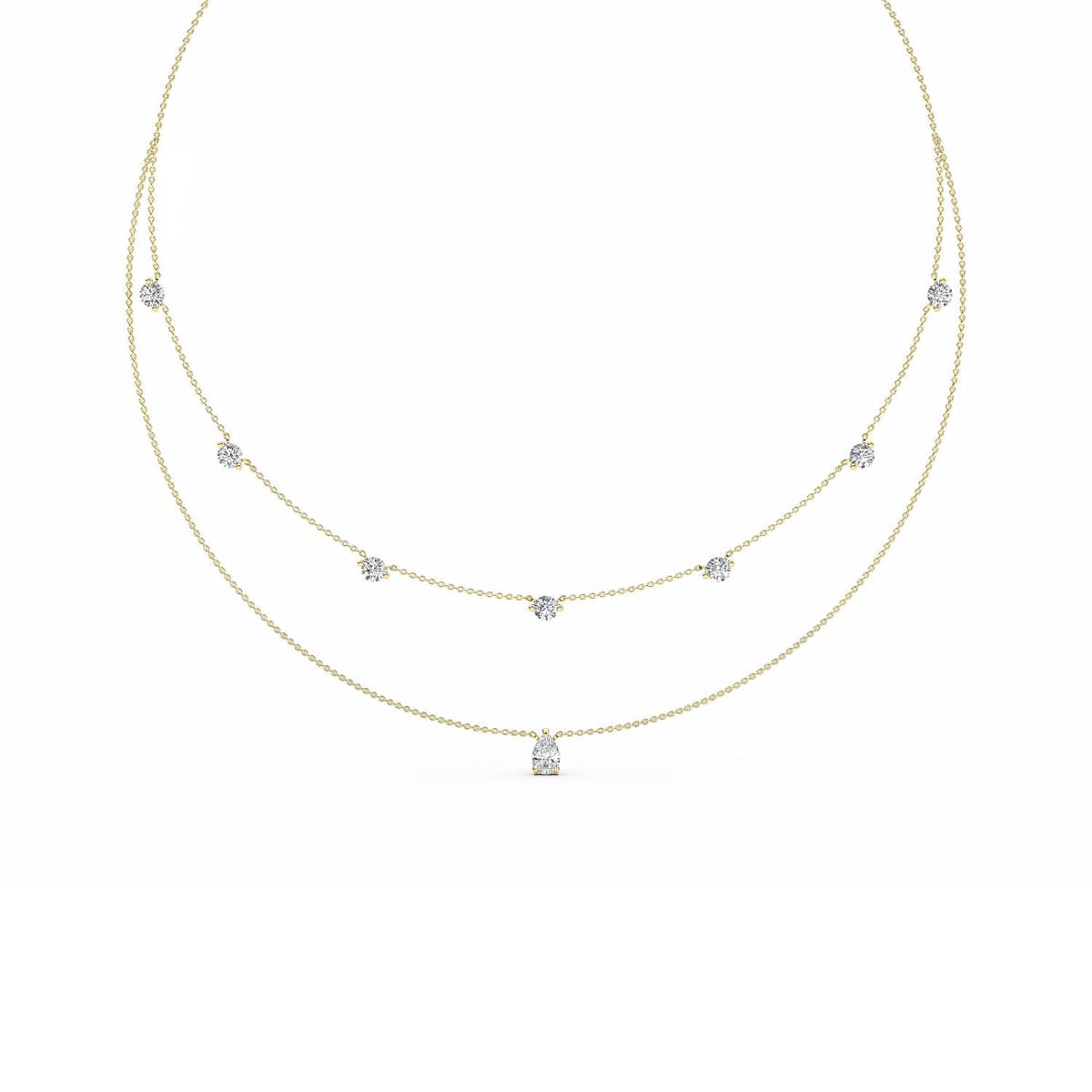 14K Yellow Gold Lab Grown Diamond NECKLACE 2.36 ctw SJN08231-2.15CT-18IN