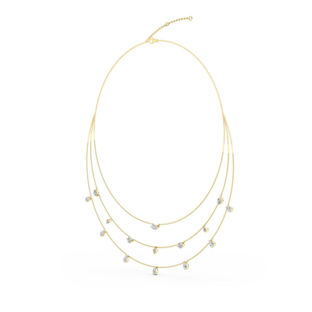 14K Yellow Gold Lab Grown Diamond NECKLACE 3.23 ctw SJN08232-3.00CT-18IN