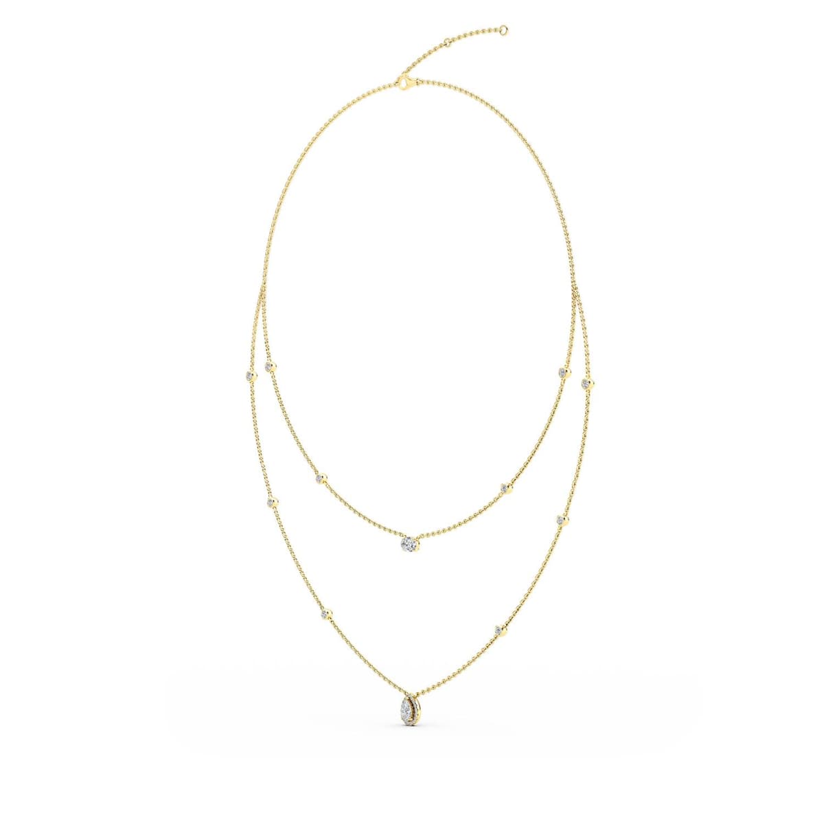 14K Yellow Gold Lab Grown Diamond NECKLACE 1.69 ctw SJN08236-1.75CT-18IN