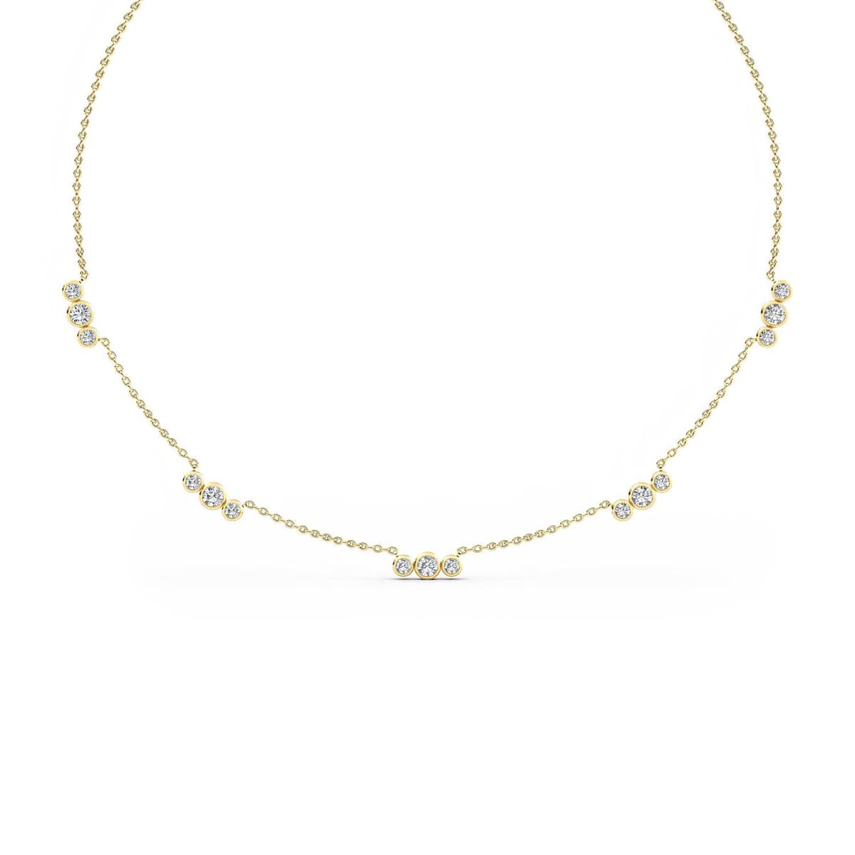 14K Yellow Gold Lab Grown Diamond NECKLACE 2.27 ctw SJN08237-2.20CT-18IN