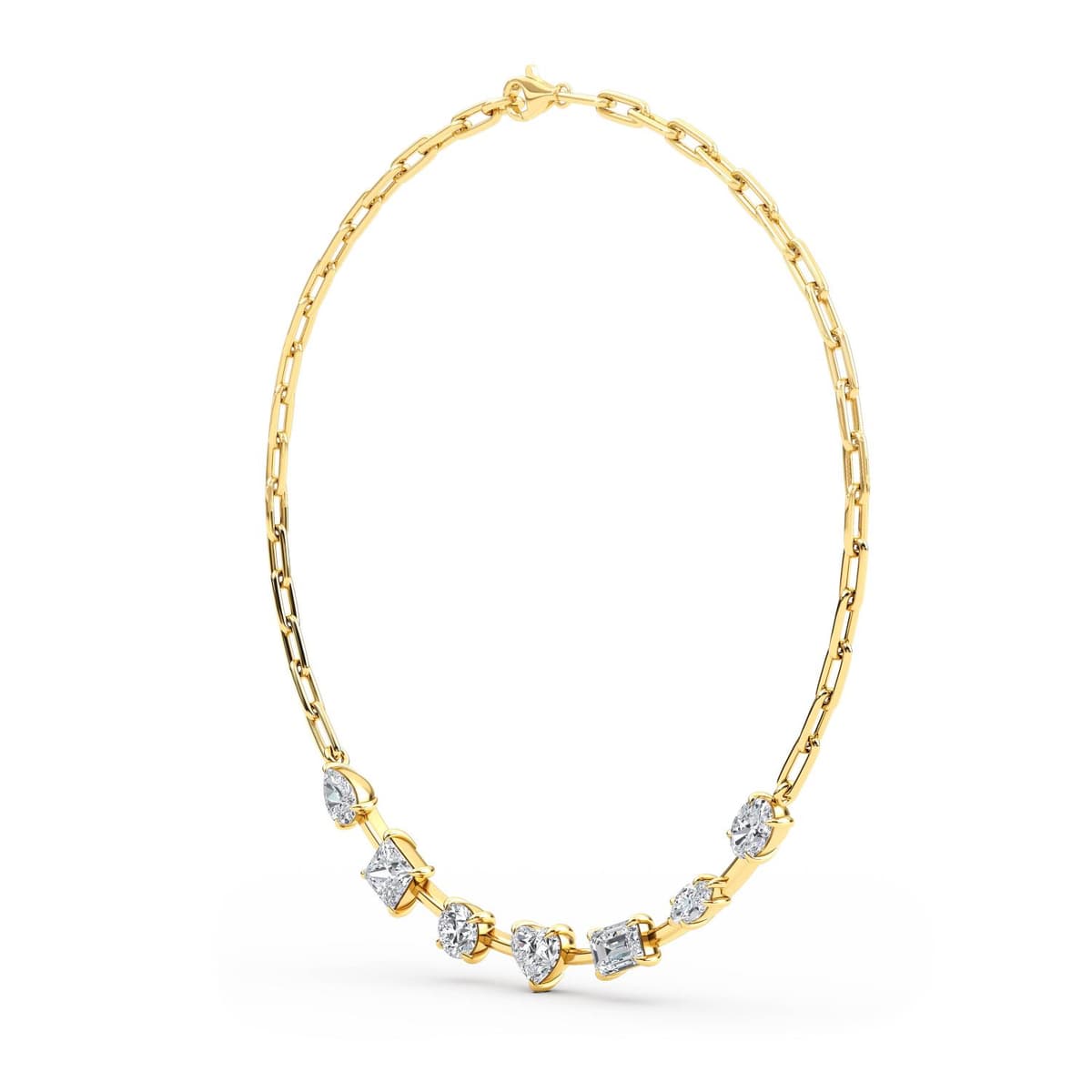 14K Yellow Gold Lab Grown Diamond NECKLACE 3.45 ctw SJN08241-3.50CT-18IN