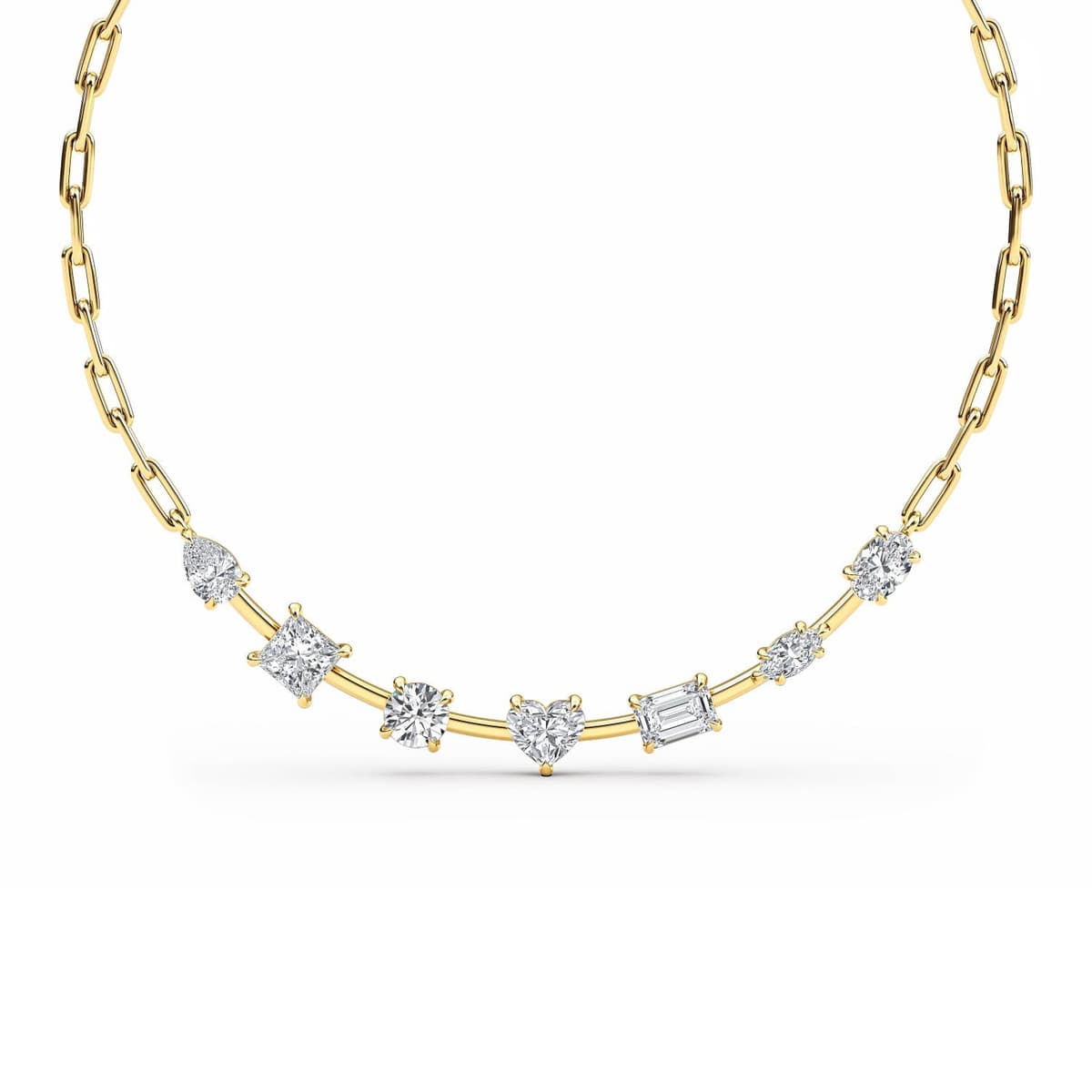 14K Yellow Gold Lab Grown Diamond NECKLACE 3.45 ctw SJN08241-3.50CT-18IN