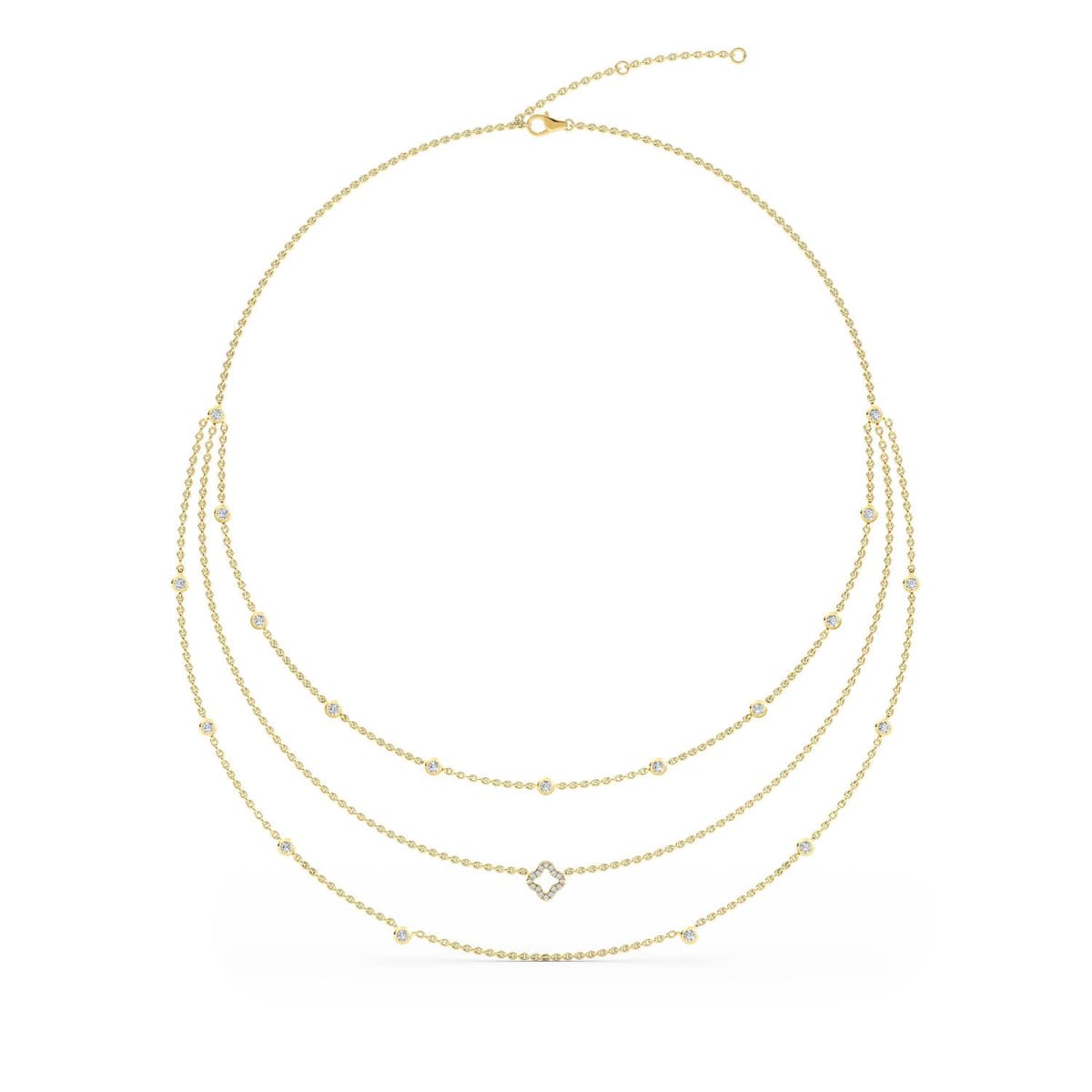 14K Yellow Gold Lab Grown Diamond NECKLACE 1.33 ctw SJN08245-1.38CT-18IN