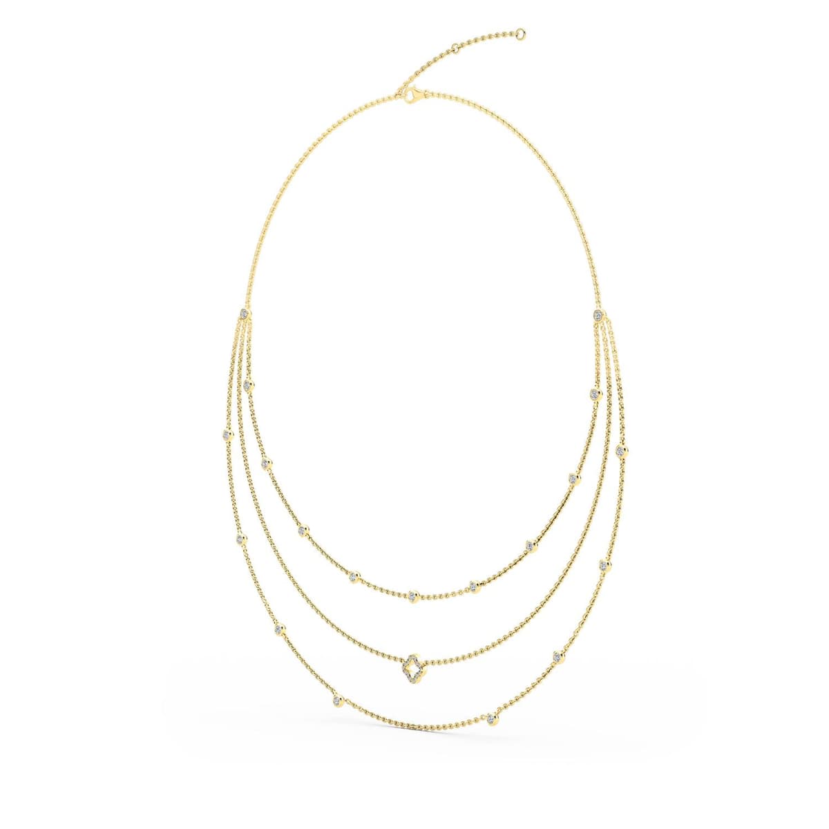 14K Yellow Gold Lab Grown Diamond NECKLACE 1.33 ctw SJN08245-1.38CT-18IN