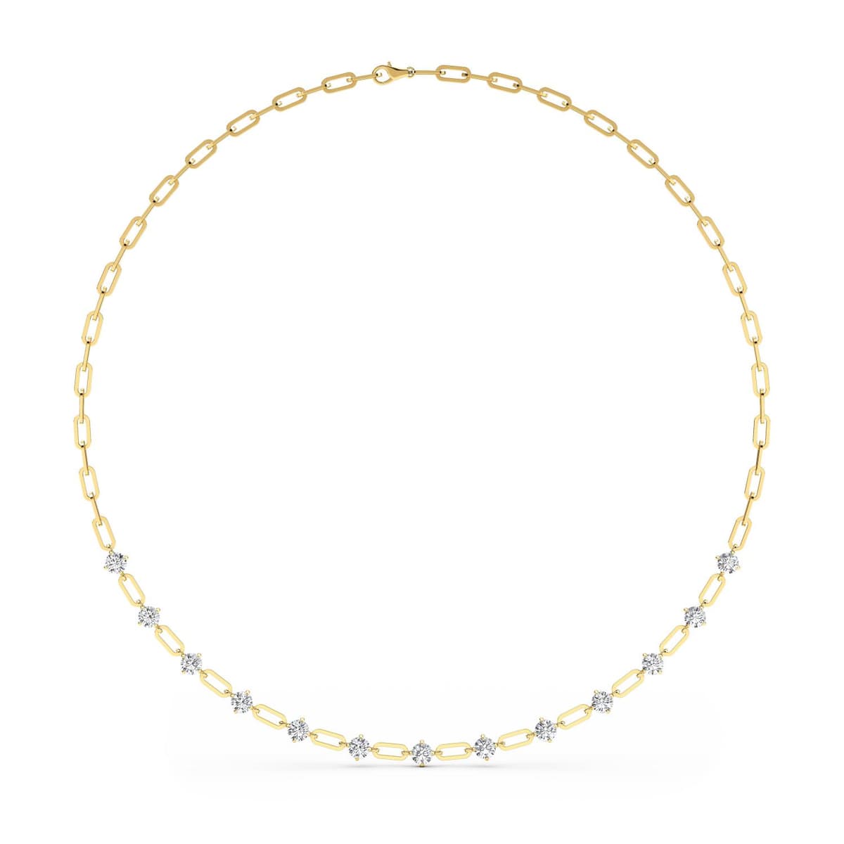 14K Yellow Gold Lab Grown Diamond NECKLACE 4.34 ctw SJN08249-4.33CT-18IN