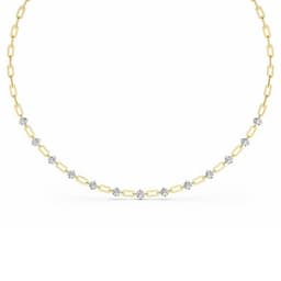 14K Yellow Gold Lab Grown Diamond NECKLACE 4.34 ctw SJN08249-4.33CT-18IN