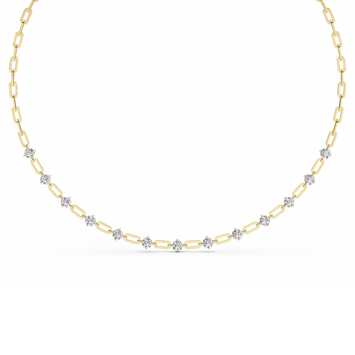 14K Yellow Gold Lab Grown Diamond NECKLACE 4.34 ctw SJN08249-4.33CT-18IN