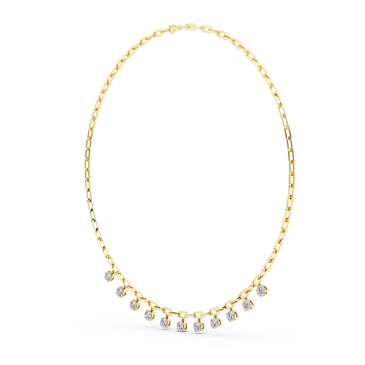 14K Yellow Gold Lab Grown Diamond NECKLACE 4.40 ctw SJN08256-4.38CT-18IN