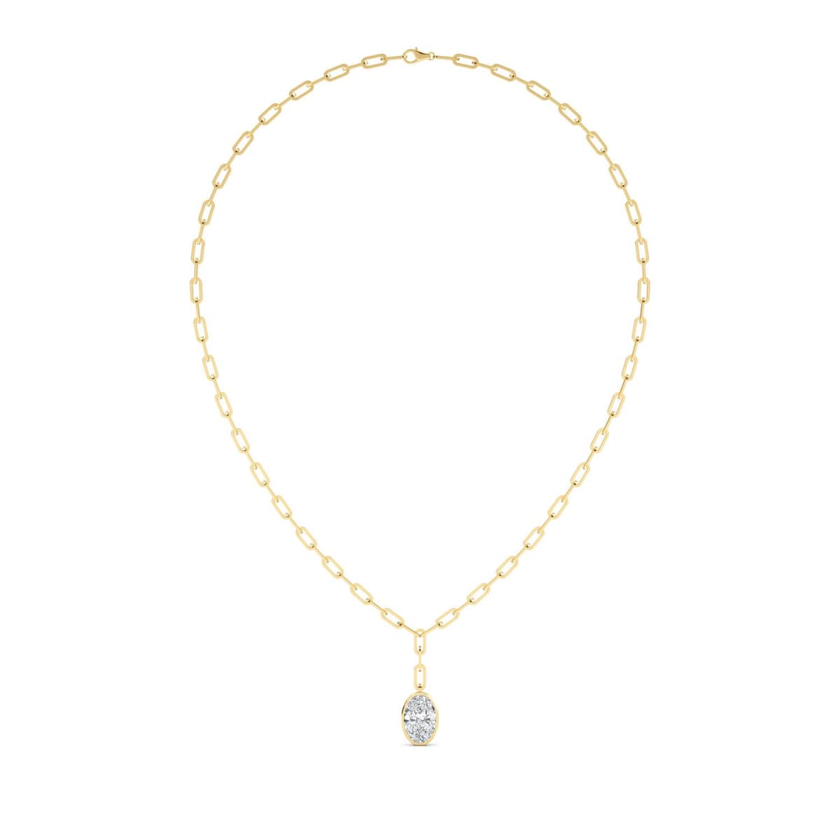 14K Yellow Gold Lab Grown Diamond NECKLACE 5.00 ctw SJN08322OV-5.00CT-18IN