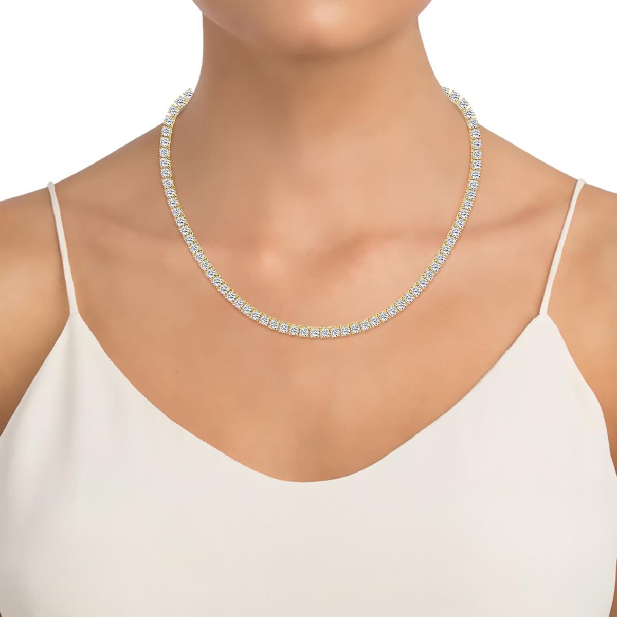 14K Yellow Gold Lab Grown Diamond NECKLACE 25.05 ctw SJN08390-0.25PT-16IN