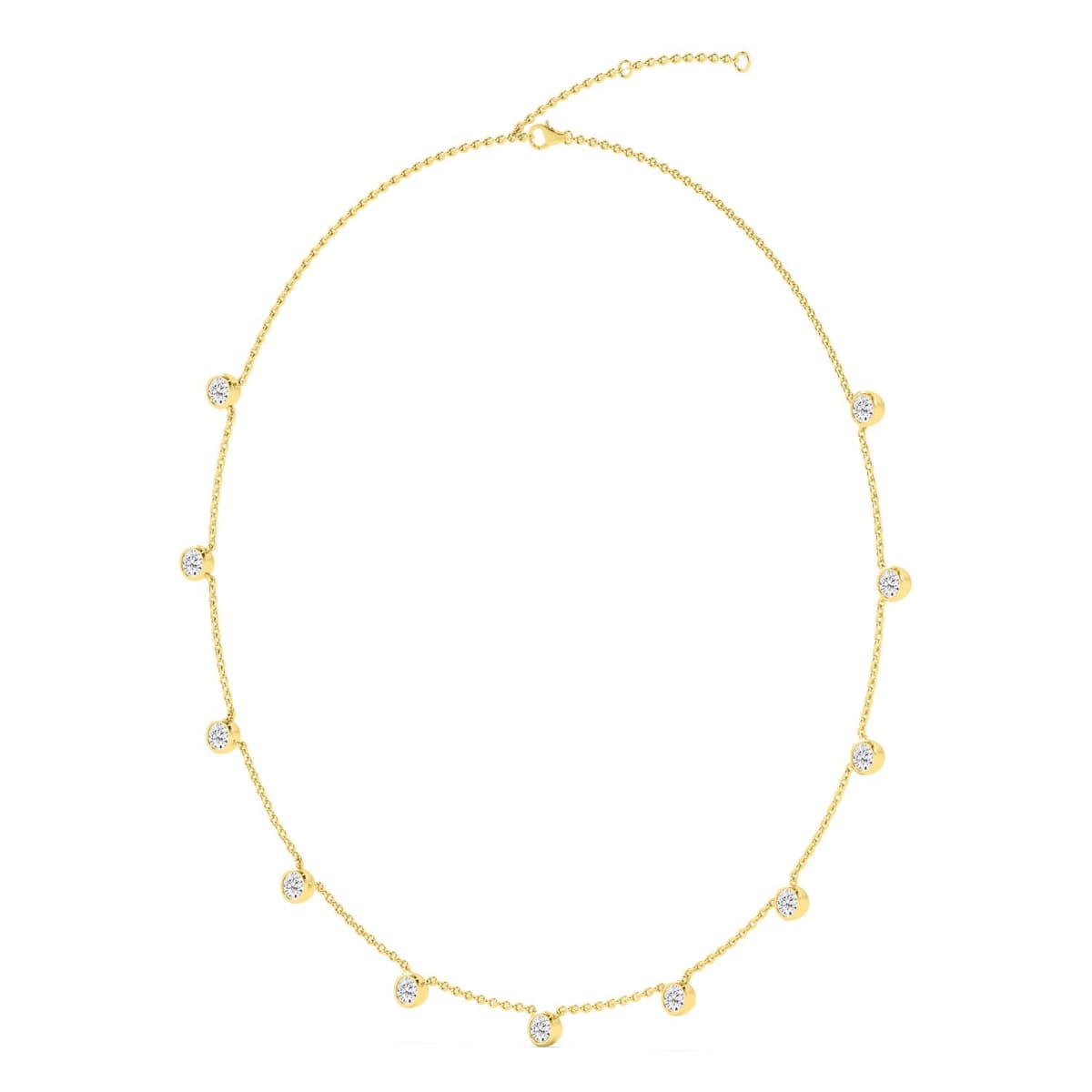 14K Yellow Gold Lab Grown Diamond NECKLACE 3.43 ctw SJN08464-3.50CT-16IN