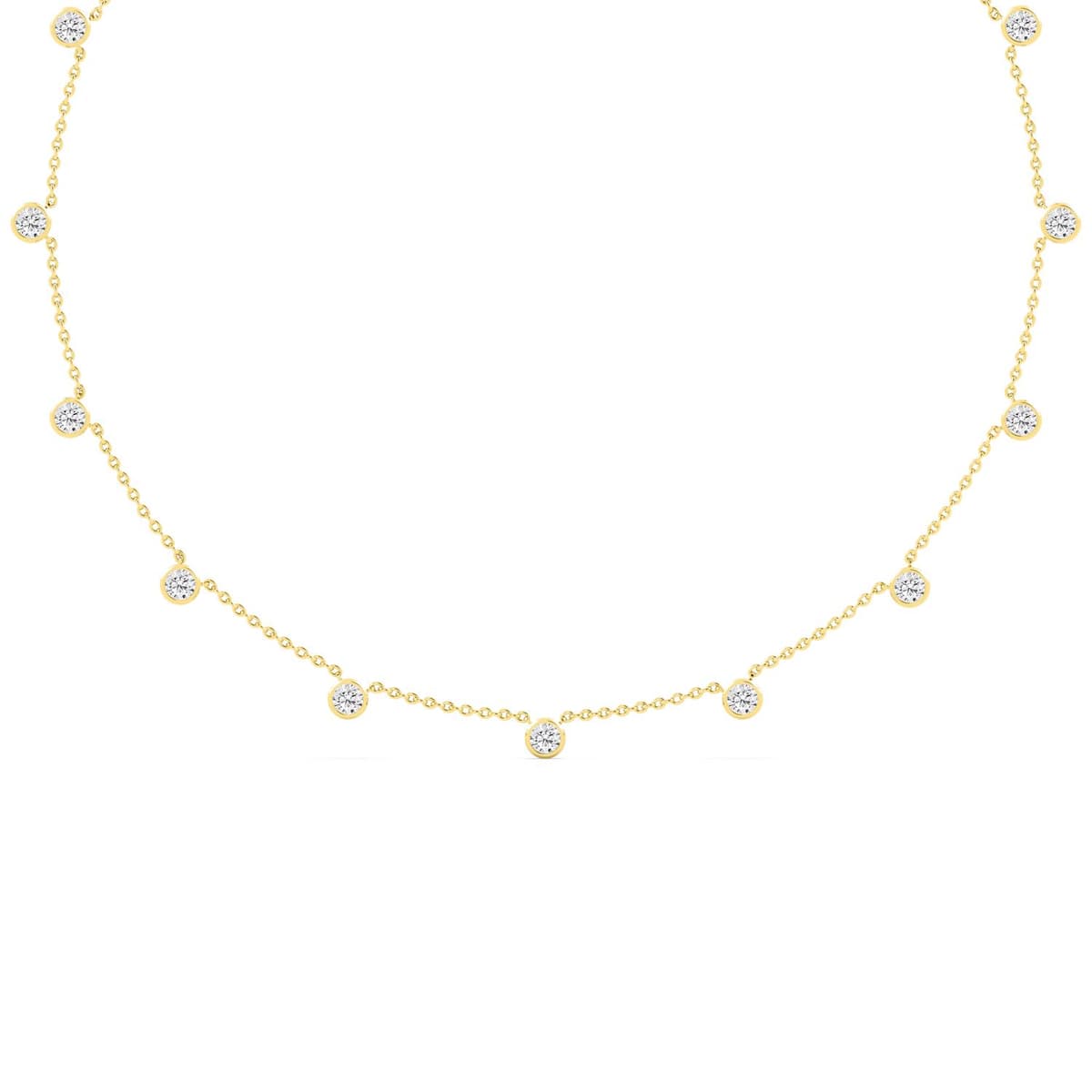 14K Yellow Gold Lab Grown Diamond NECKLACE 3.43 ctw SJN08464-3.50CT-16IN