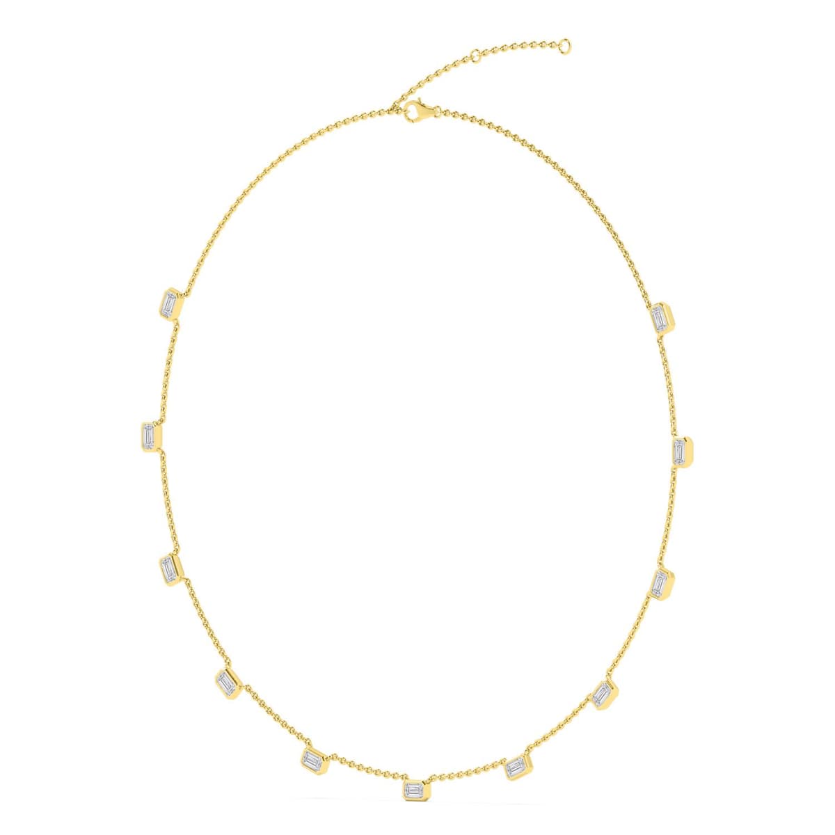 14K Yellow Gold Lab Grown Diamond NECKLACE 3.41 ctw SJN08464EM-3.50CT-16IN