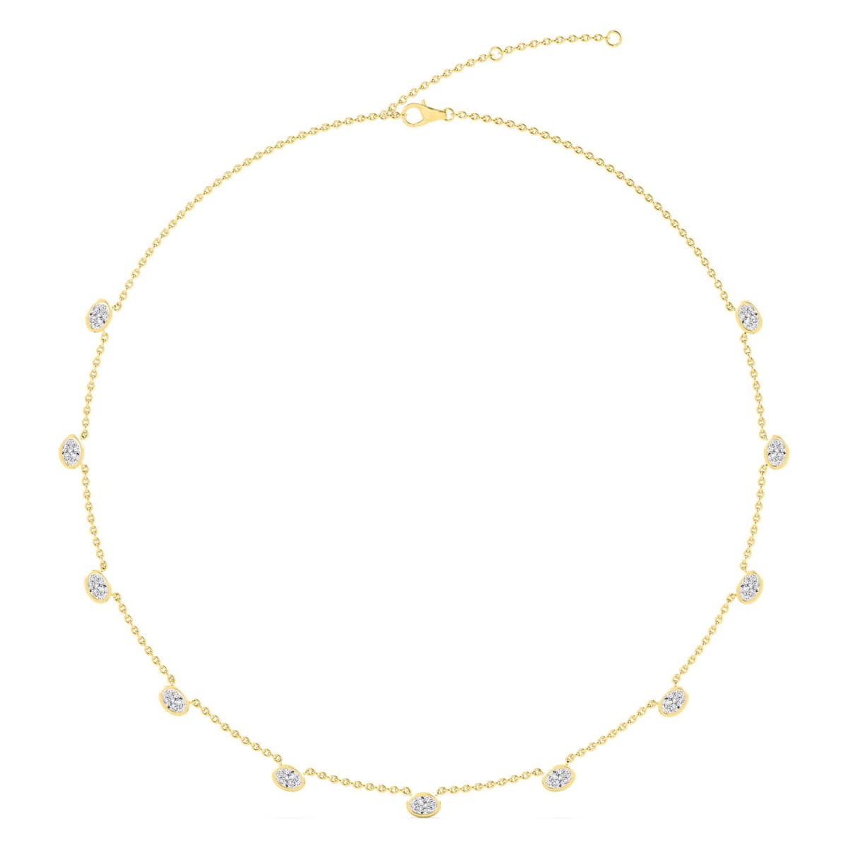 14K Yellow Gold Lab Grown Diamond NECKLACE 3.52 ctw SJN08464OV-3.50CT-16IN