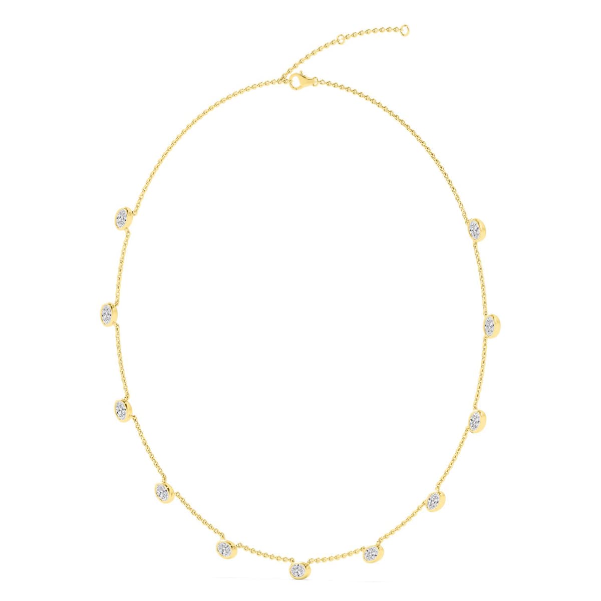 14K Yellow Gold Lab Grown Diamond NECKLACE 3.52 ctw SJN08464OV-3.50CT-16IN