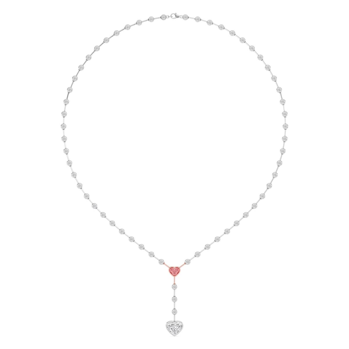 14K Rose & White Gold Lab Grown Diamond NECKLACE 8.90 ctw SJN08486-9.00CT-18IN