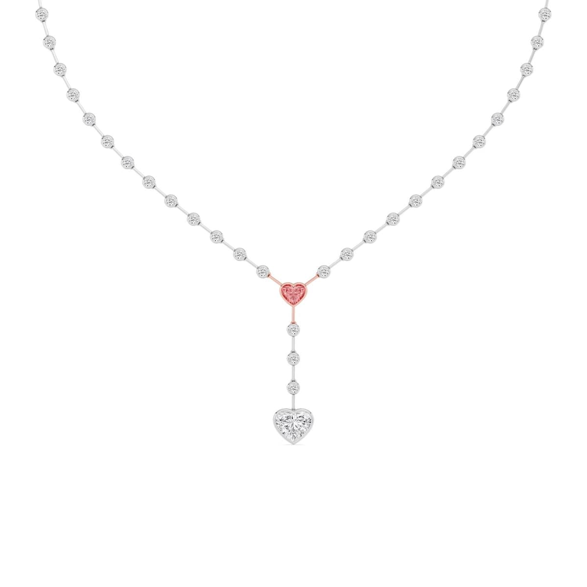 14K Rose & White Gold Lab Grown Diamond NECKLACE 8.90 ctw SJN08486-9.00CT-18IN