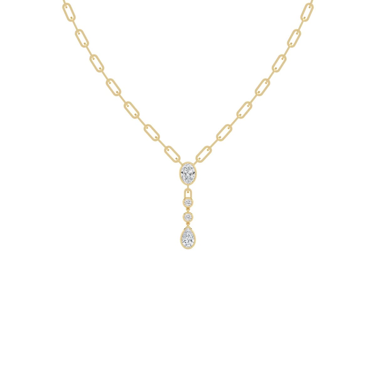 14K Yellow Gold Lab Grown Diamond NECKLACE 1.98 ctw SJN08495-2.00CT-18IN