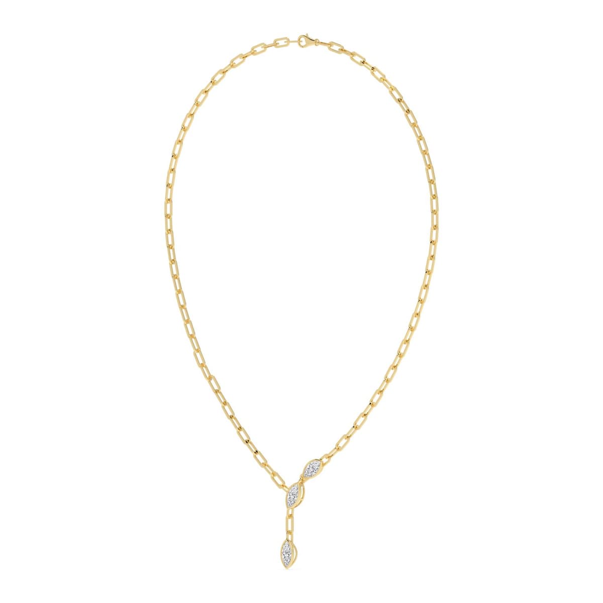 14K Yellow Gold Lab Grown Diamond NECKLACE 3.00 ctw SJN08497MQ-3.00CT-18IN