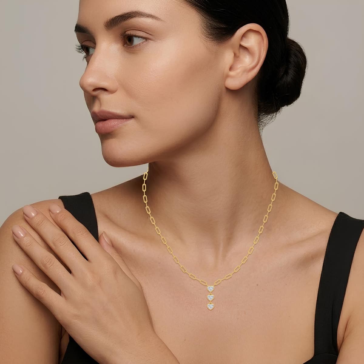 14K Yellow Gold Lab Grown Diamond NECKLACE 2.18 ctw SJN08500HT-2.15CT-18IN