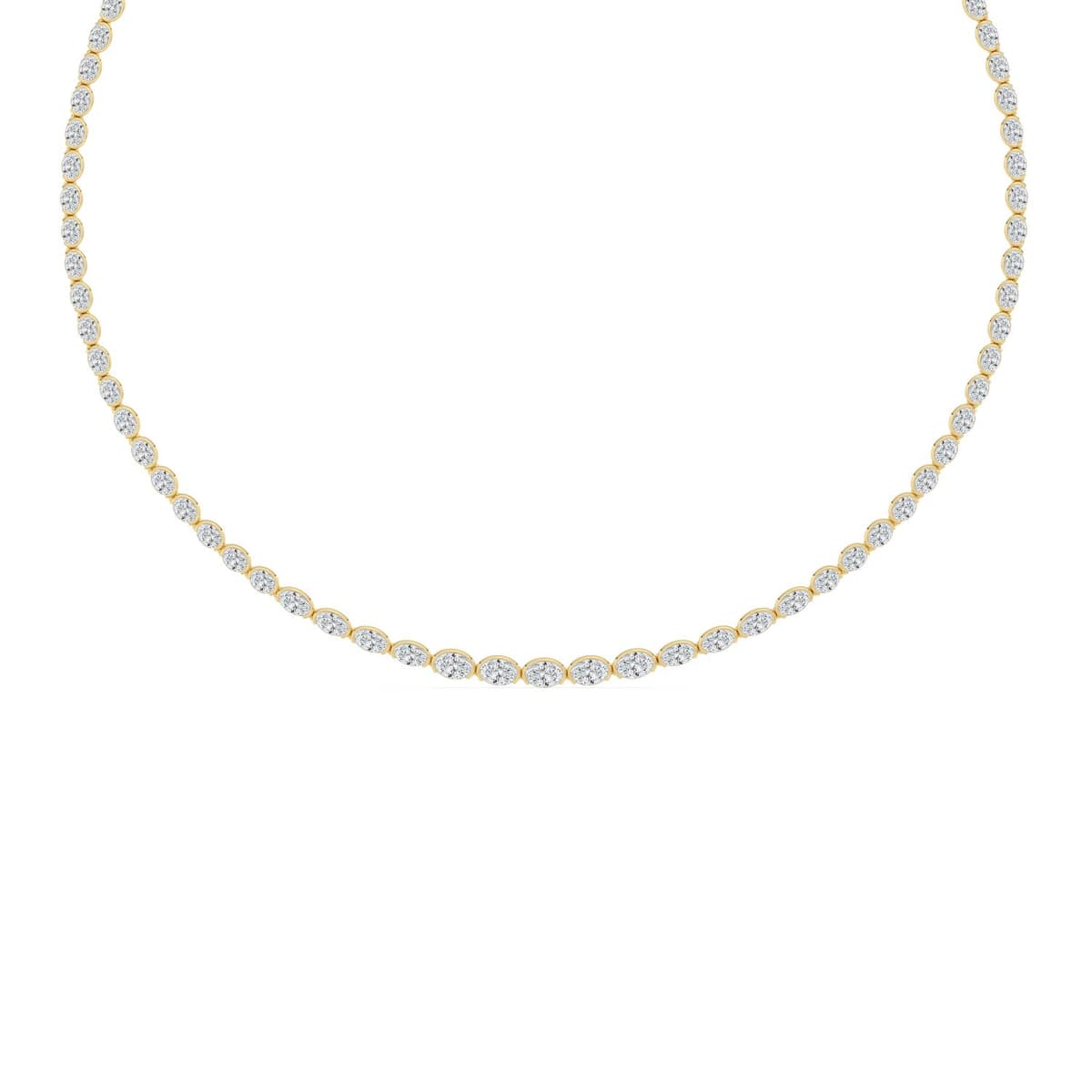 14K Yellow Gold Lab Grown Diamond NECKLACE 11.73 ctw SJN08540OV-12.33CT-16IN