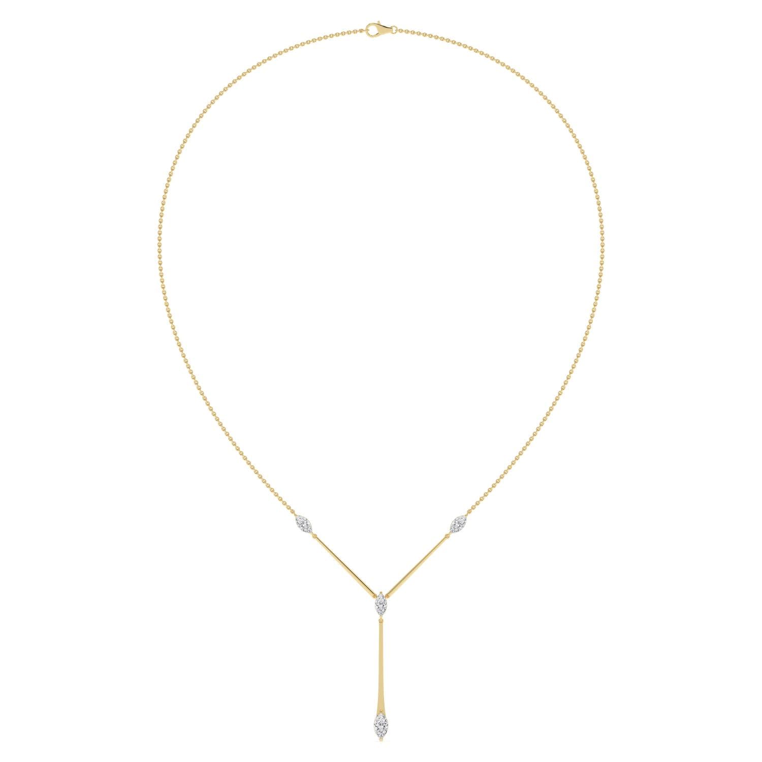 14K Yellow Gold Lab Grown Diamond NECKLACE 1.48 ctw SJN08543MQ-1.50CT-16IN
