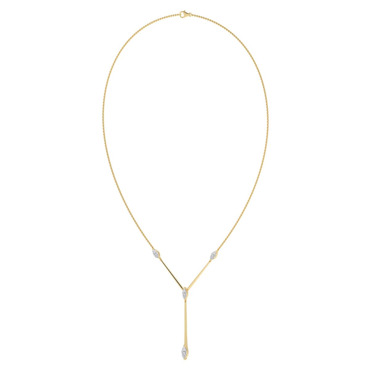 14K Yellow Gold Lab Grown Diamond NECKLACE 1.48 ctw SJN08543MQ-1.50CT-16IN