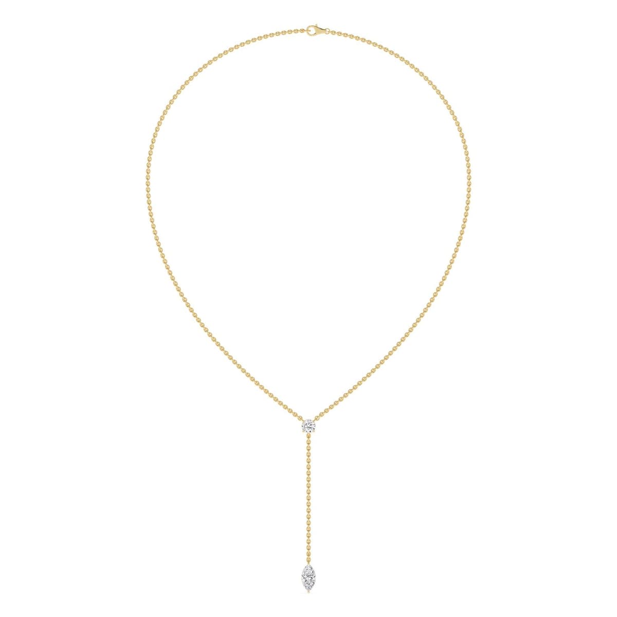 14K Yellow Gold Lab Grown Diamond NECKLACE 1.52 ctw SJN08544MQ-1.00CT-16IN
