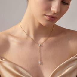14K Yellow Gold Lab Grown Diamond NECKLACE 1.52 ctw SJN08544MQ-1.00CT-16IN