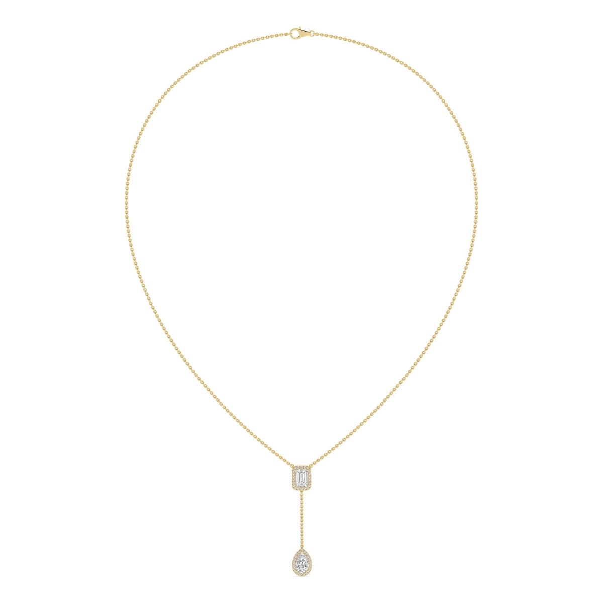 14K Yellow Gold Lab Grown Diamond NECKLACE 2.01 ctw SJN08546EMPE-1.75CT