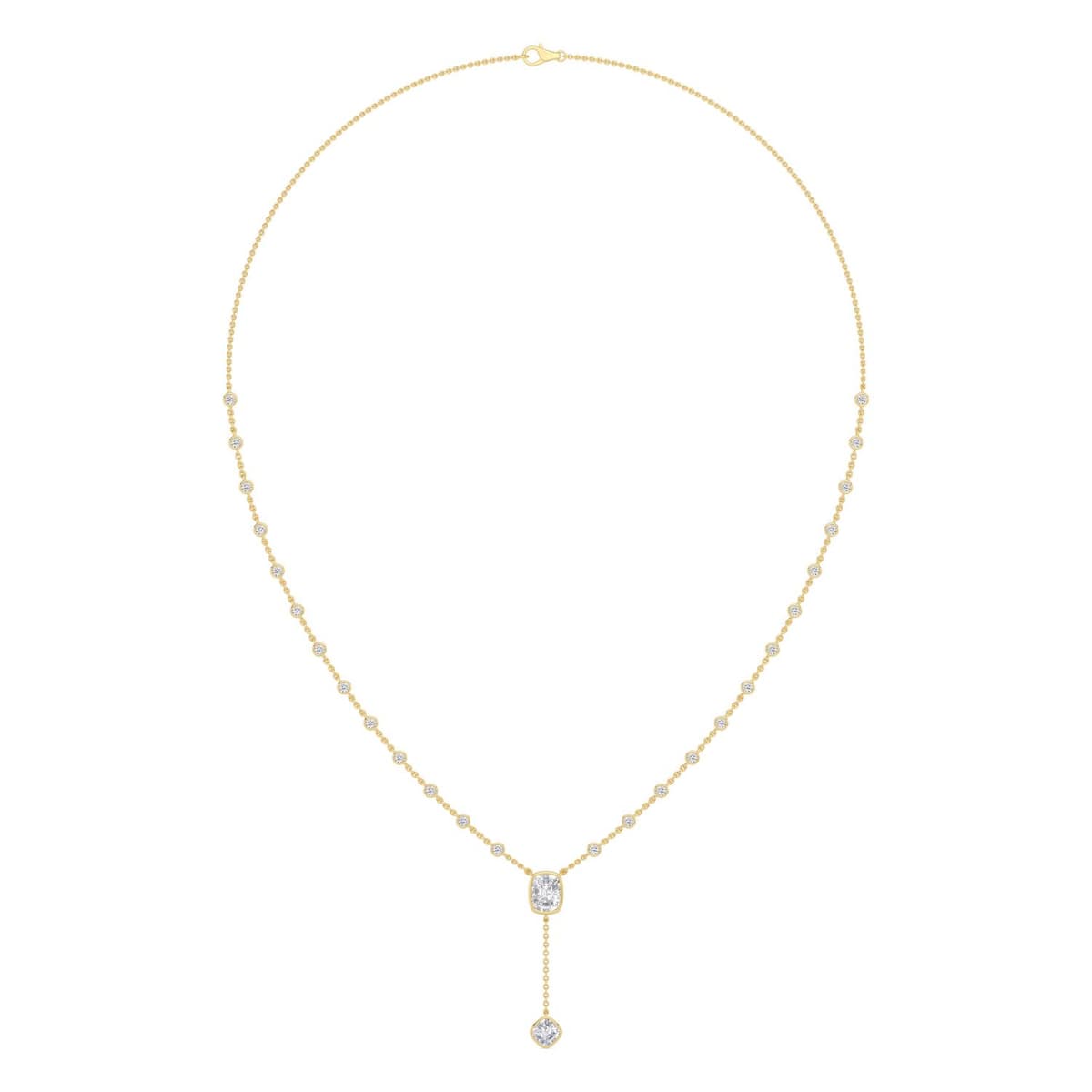 14K Yellow Gold Lab Grown Diamond NECKLACE 2.44 ctw SJN08569CU-1.00CT-16IN