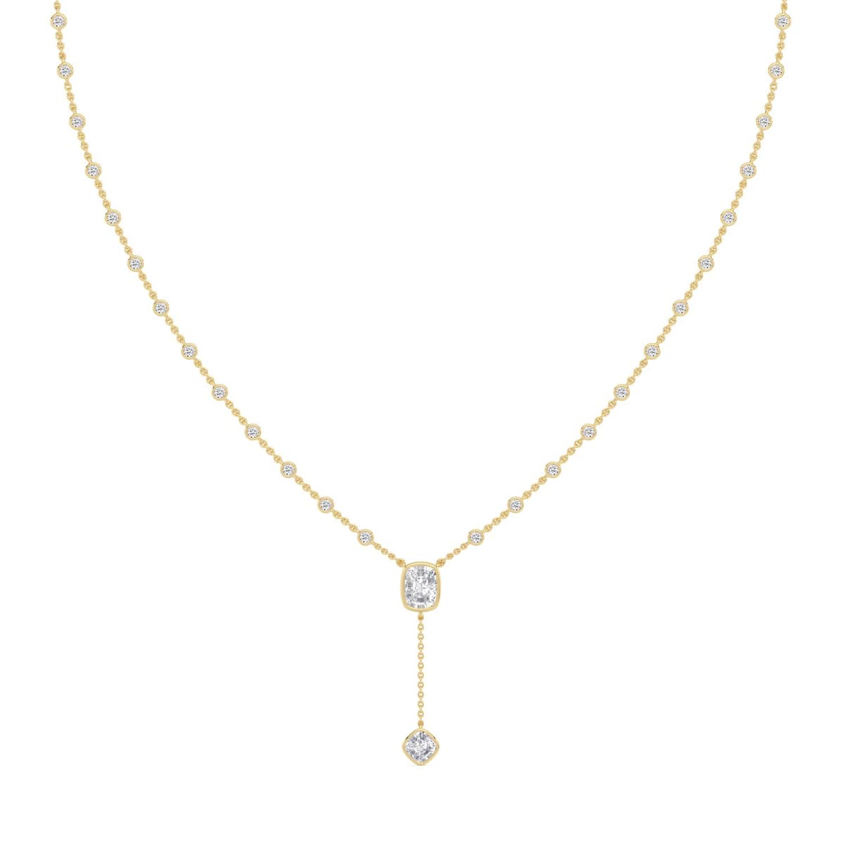 14K Yellow Gold Lab Grown Diamond NECKLACE 2.44 ctw SJN08569CU-1.00CT-16IN