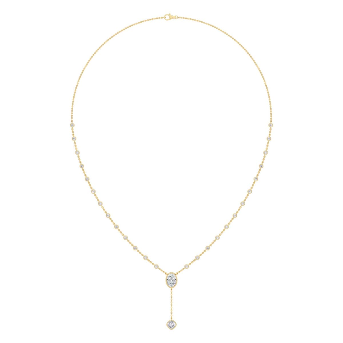 14K Yellow Gold Lab Grown Diamond NECKLACE 2.39 ctw SJN08570OV-1.00CT-16IN