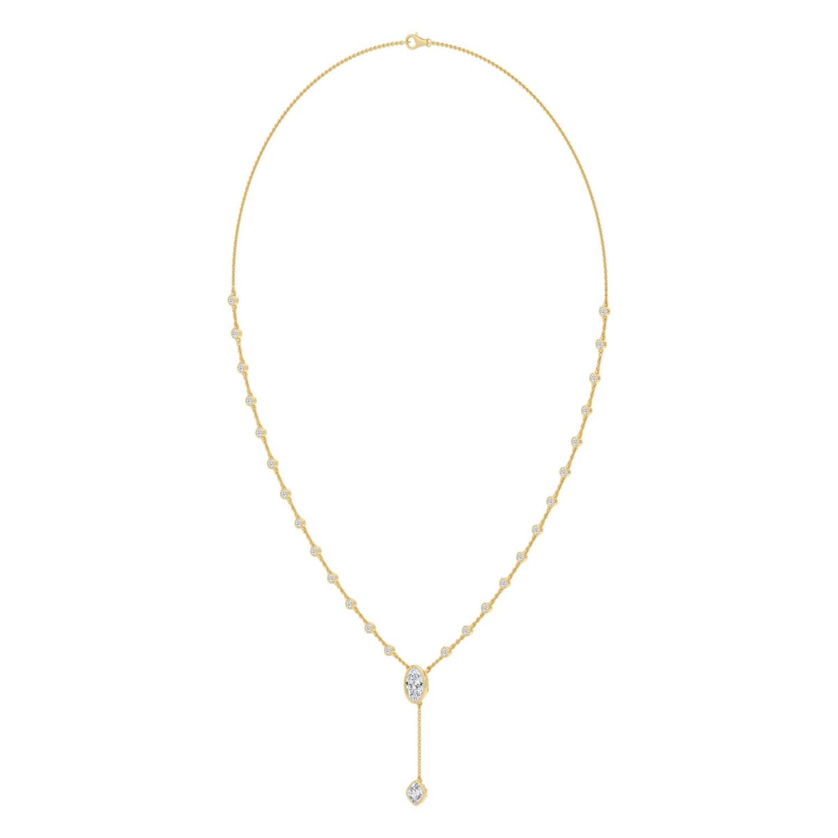 14K Yellow Gold Lab Grown Diamond NECKLACE 2.39 ctw SJN08570OV-1.00CT-16IN