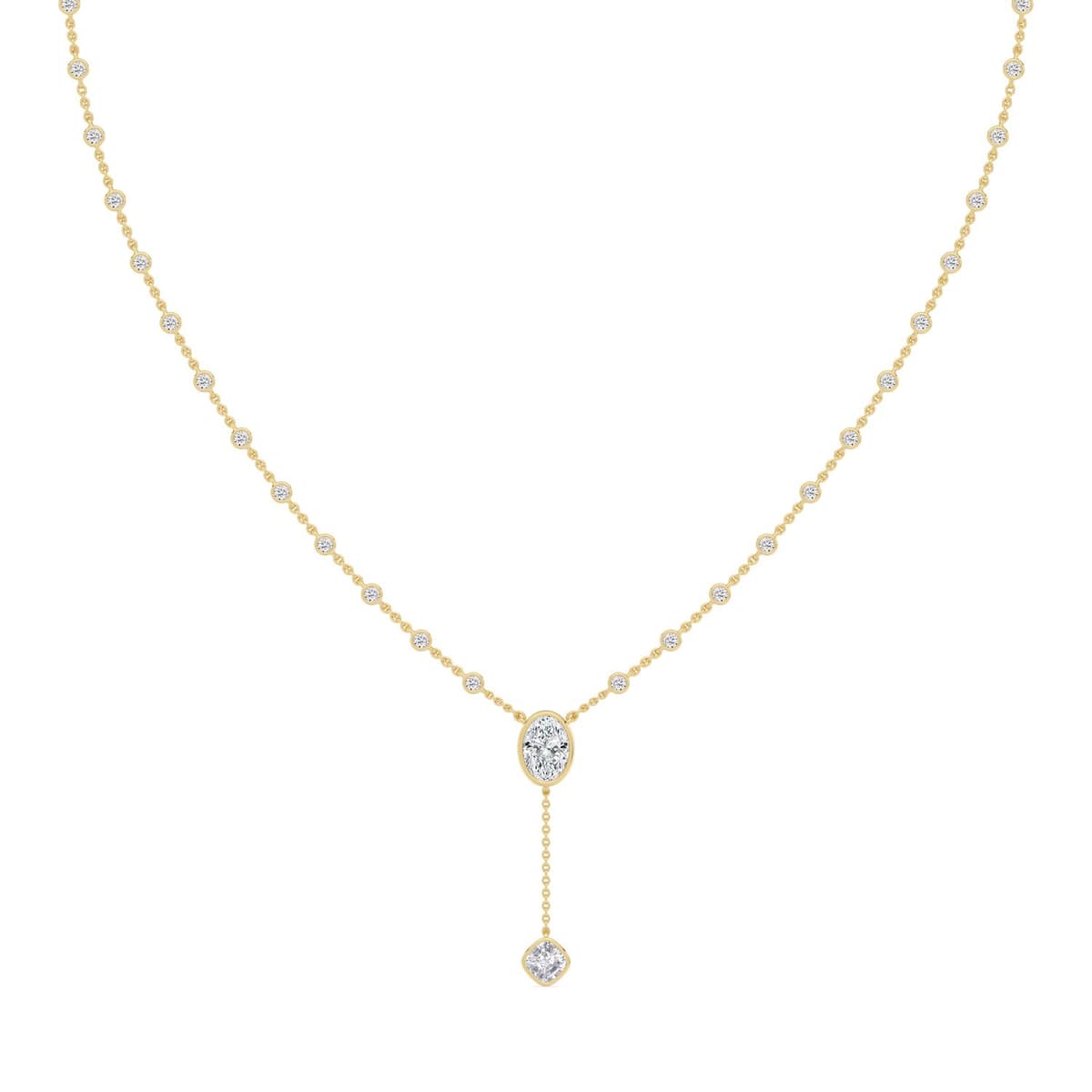 14K Yellow Gold Lab Grown Diamond NECKLACE 2.39 ctw SJN08570OV-1.00CT-16IN