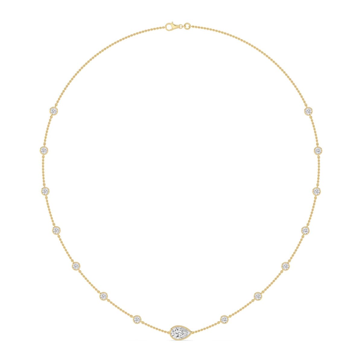 14K Yellow Gold Lab Grown Diamond NECKLACE 2.53 ctw SJN08571PE-1.00CT-16IN