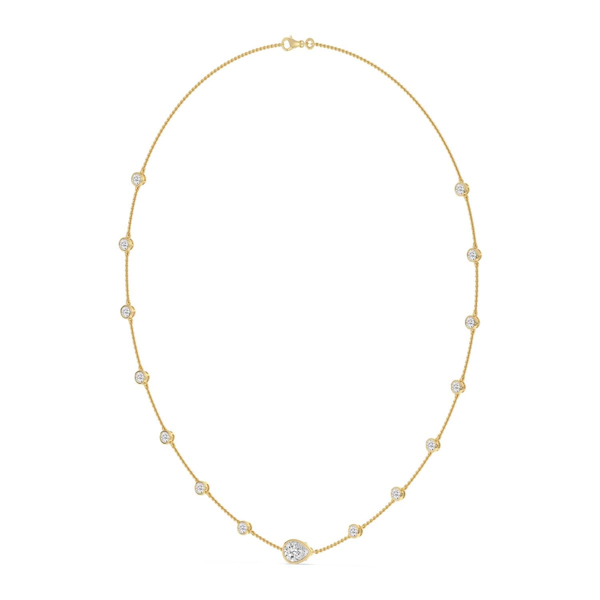 14K Yellow Gold Lab Grown Diamond NECKLACE 2.53 ctw SJN08571PE-1.00CT-16IN