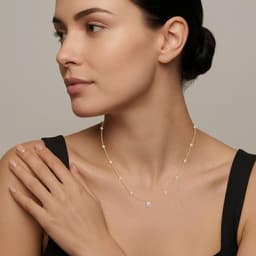 14K Yellow Gold Lab Grown Diamond NECKLACE 2.50 ctw SJN08573RDT-1.00CT-16IN