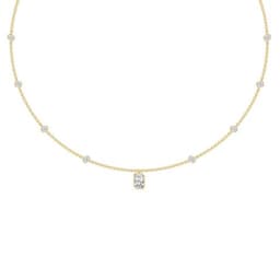 14K Yellow Gold Lab Grown Diamond NECKLACE 2.50 ctw SJN08573RDT-1.00CT-16IN