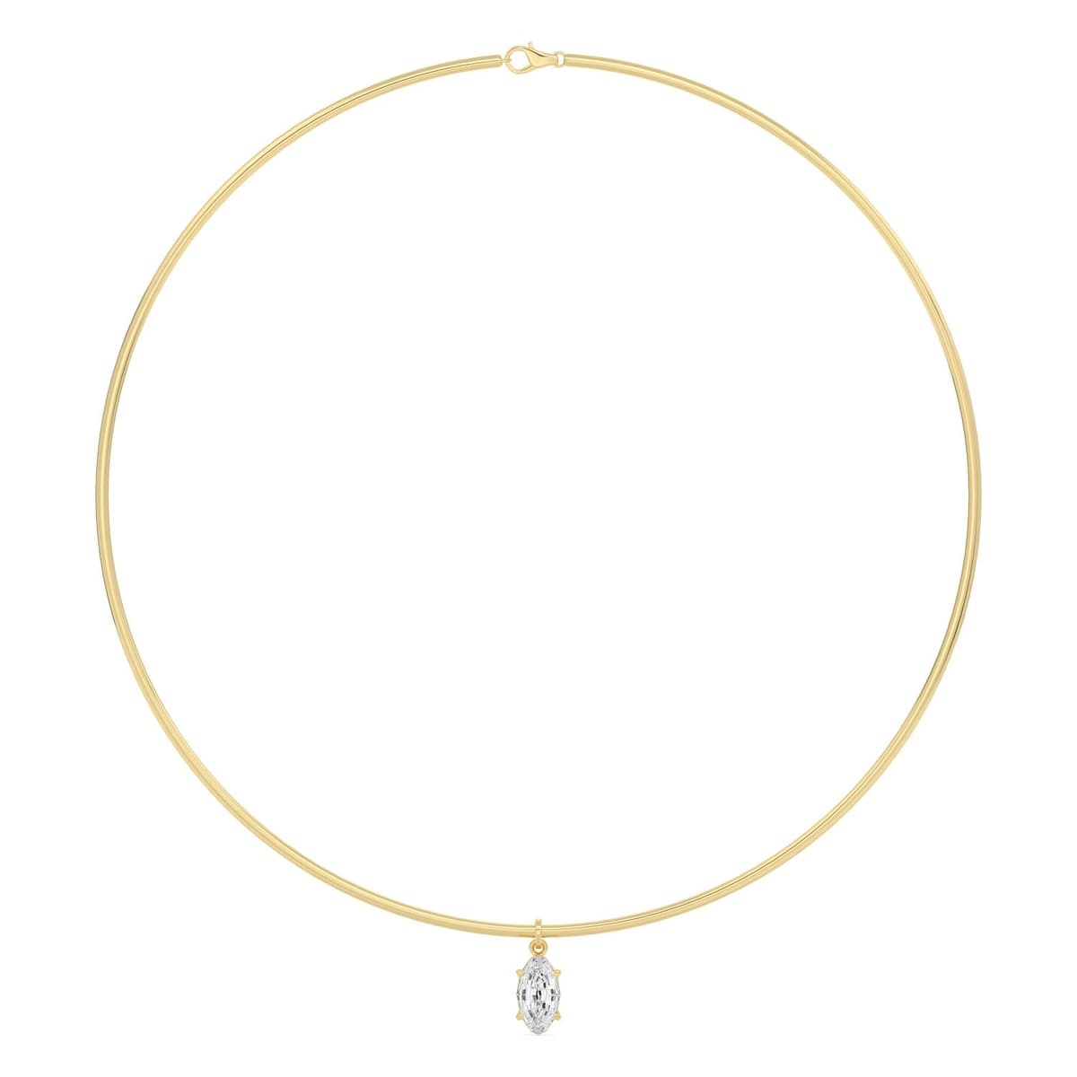 14K Yellow Gold Lab Grown Diamond NECKLACE 2.00 ctw SJN08576LSOV-2.00CT-16IN