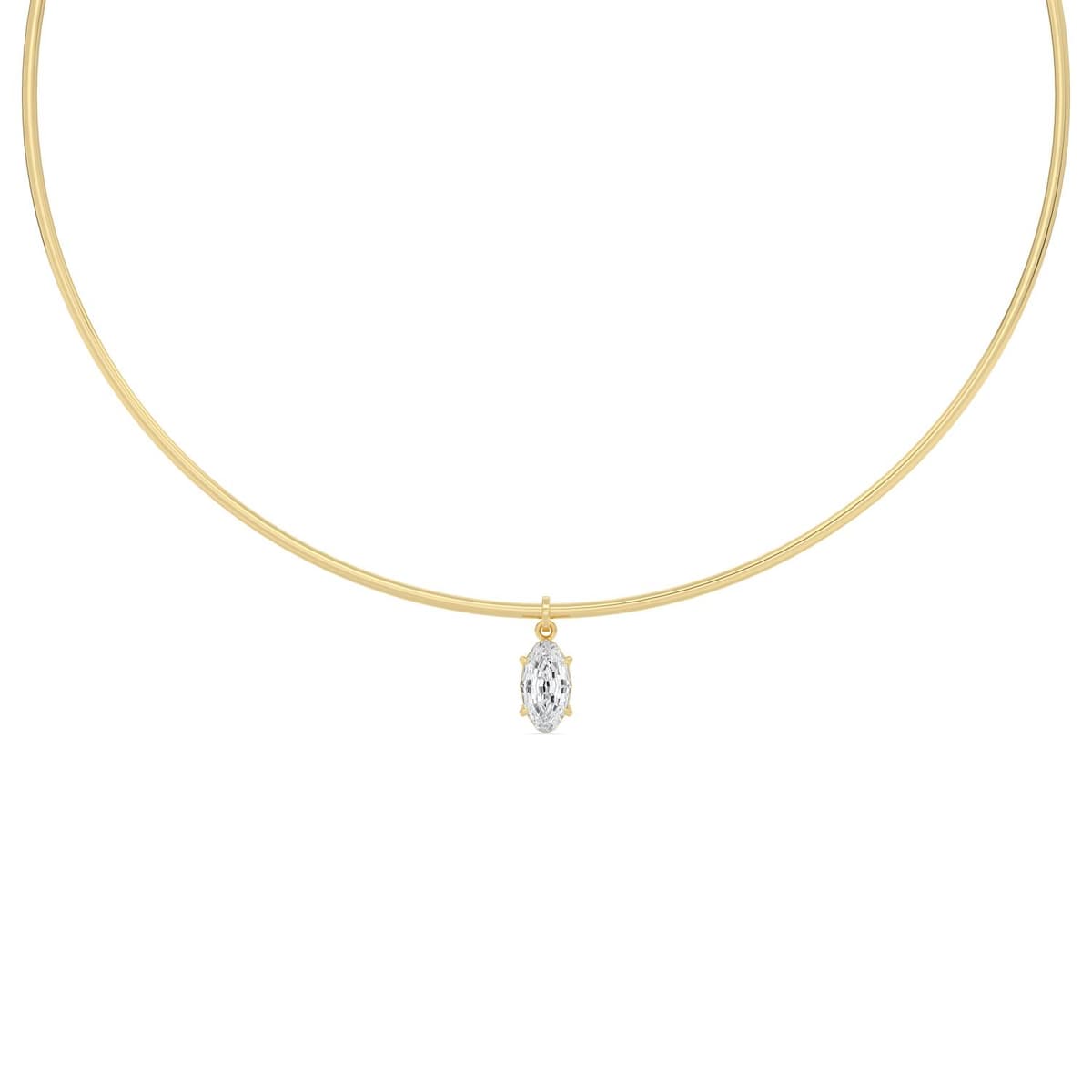 14K Yellow Gold Lab Grown Diamond NECKLACE 2.00 ctw SJN08576LSOV-2.00CT-16IN