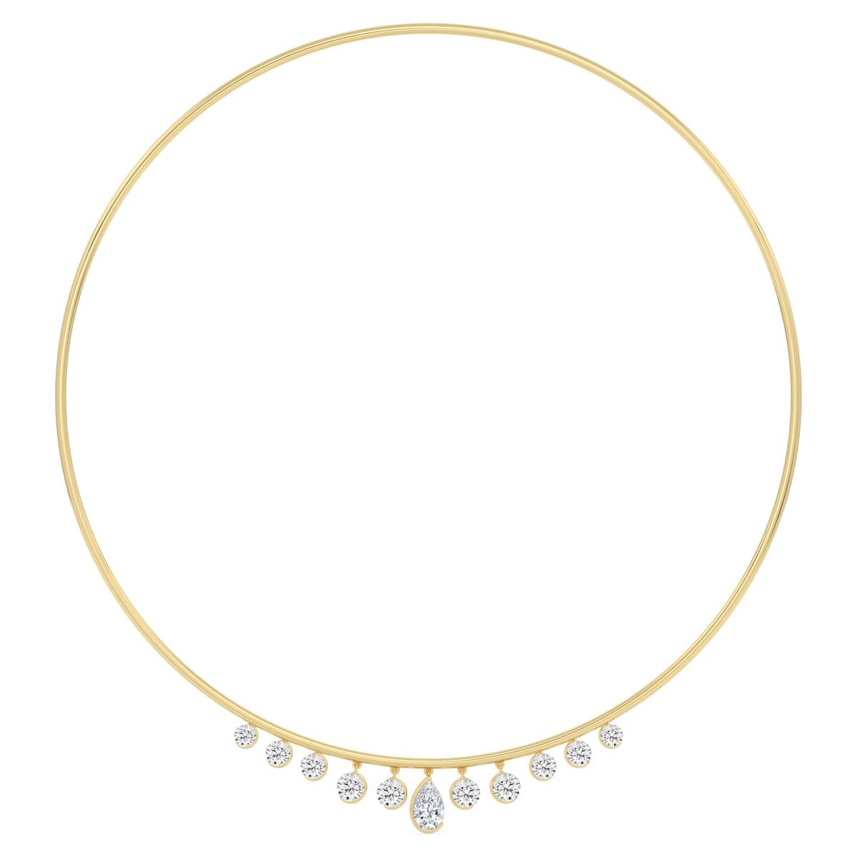 14K Yellow Gold Lab Grown Diamond NECKLACE 5.07 ctw SJN08584PE-1.00CT-16IN
