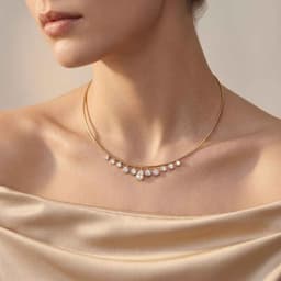 14K Yellow Gold Lab Grown Diamond NECKLACE 5.07 ctw SJN08584PE-1.00CT-16IN