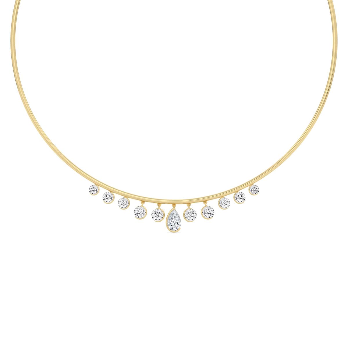 14K Yellow Gold Lab Grown Diamond NECKLACE 5.07 ctw SJN08584PE-1.00CT-16IN