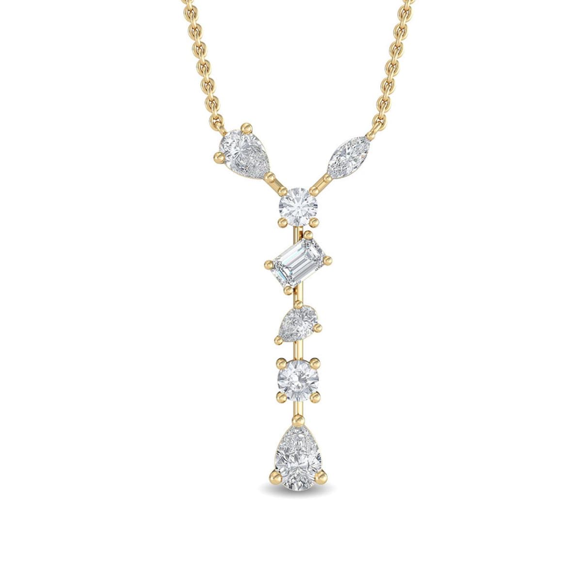 14K Yellow Gold Lab Grown Diamond PENDANT 0.62 ctw SJP31702MS-0.63CT