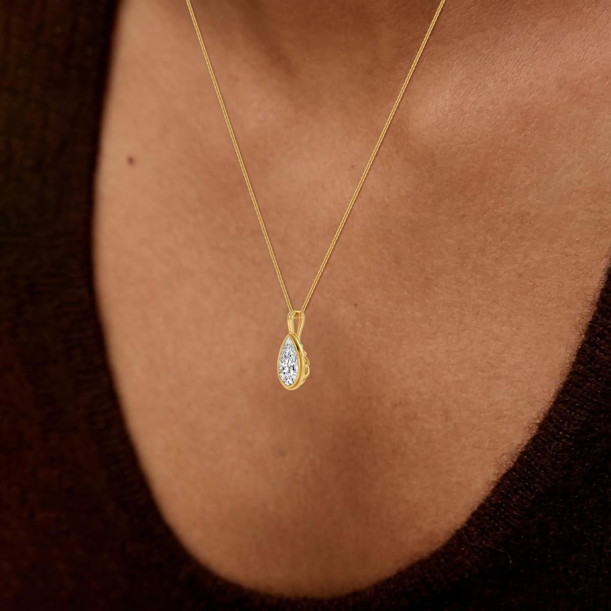 14K Yellow Gold Lab Grown Diamond PENDANT 1.50 ctw SJP32688PE-1.50CT