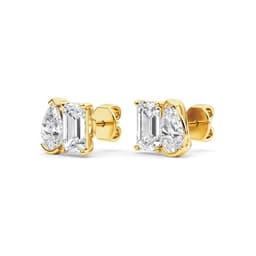 14K Yellow Gold Lab Grown Diamond EARRINGS 2.93 ctw SJPSE210105EMPE-3.00CT