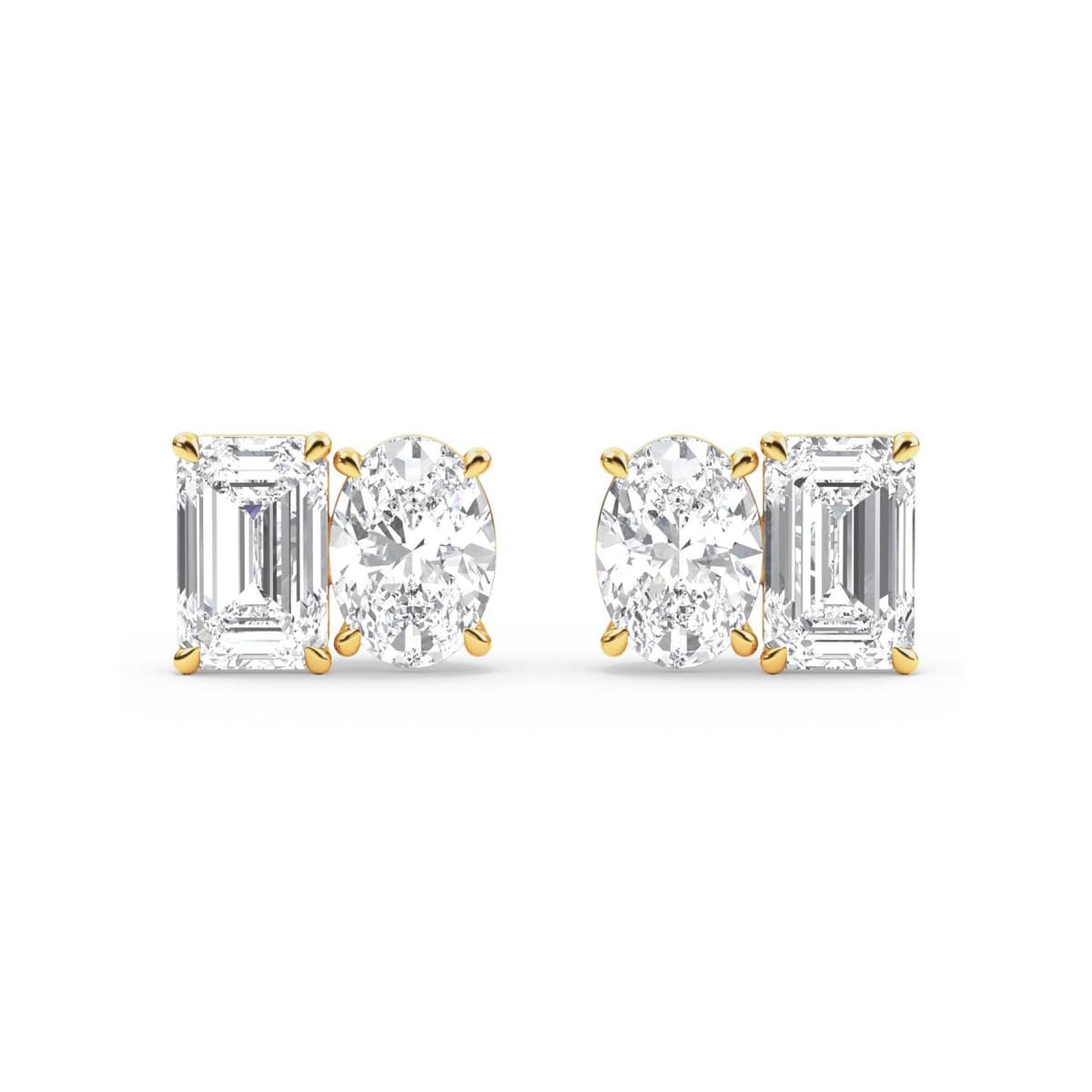 14K Yellow Gold Lab Grown Diamond EARRINGS 3.17 ctw SJPSE210106EMOV-3.30CT