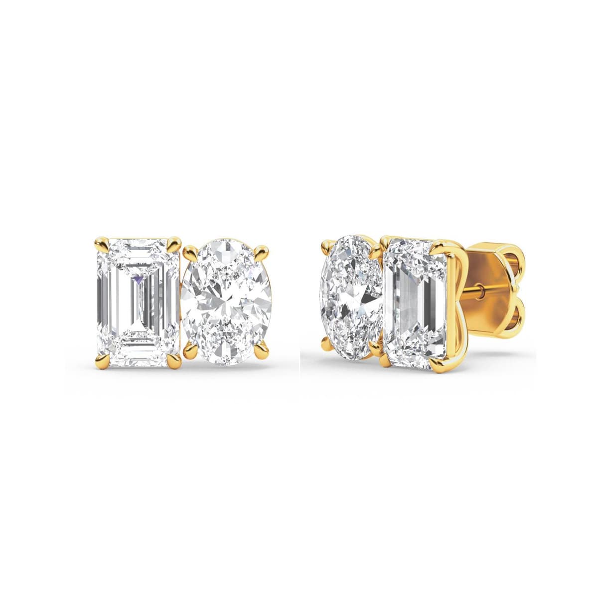14K Yellow Gold Lab Grown Diamond EARRINGS 3.17 ctw SJPSE210106EMOV-3.30CT